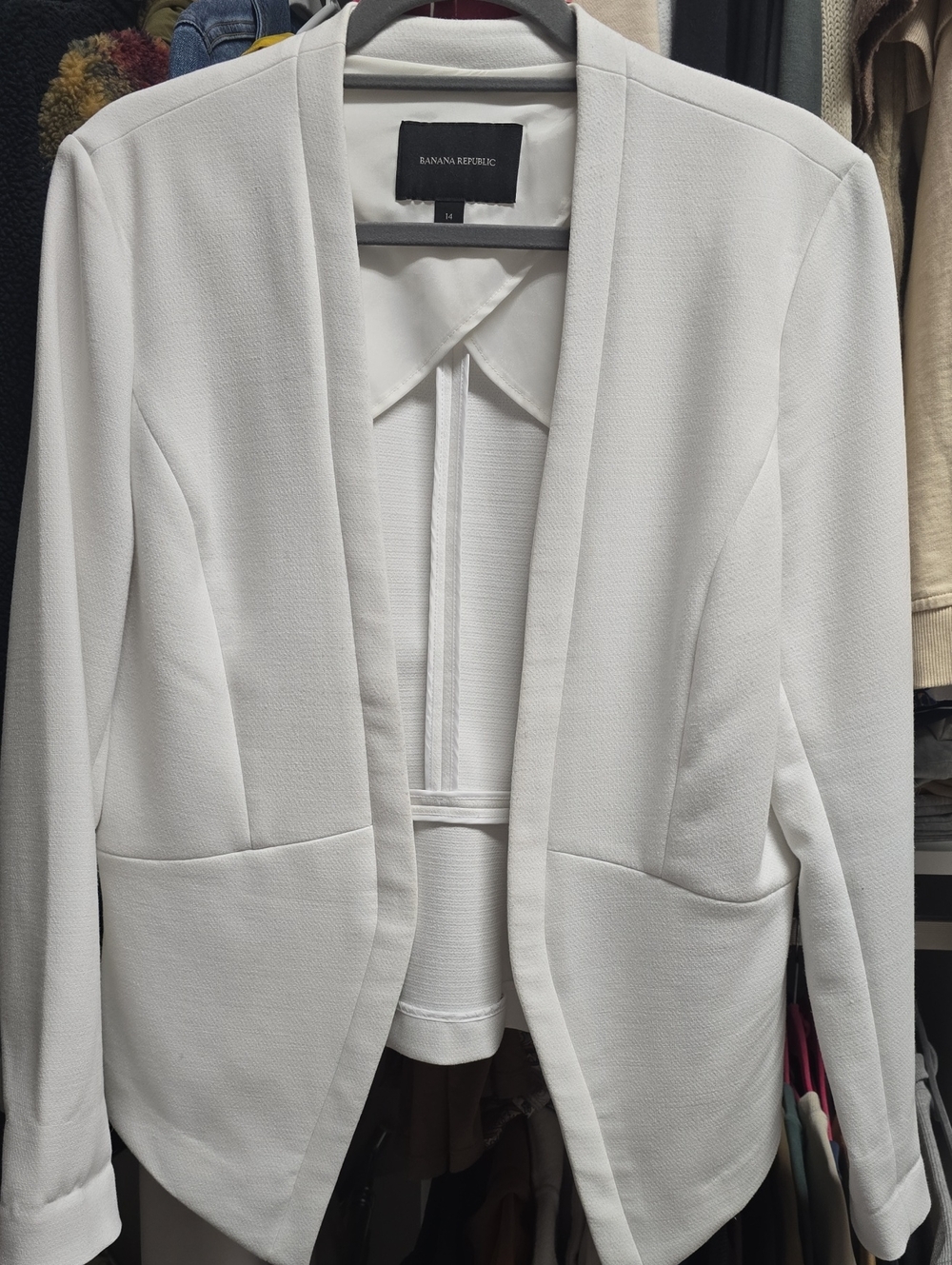 Banana Republic White Open-Front Women's Blazer
